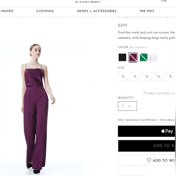 Alice + Olivia Dylan Purple Boysenberry High Waist Wide Leg Pant - Picture 3 of 15